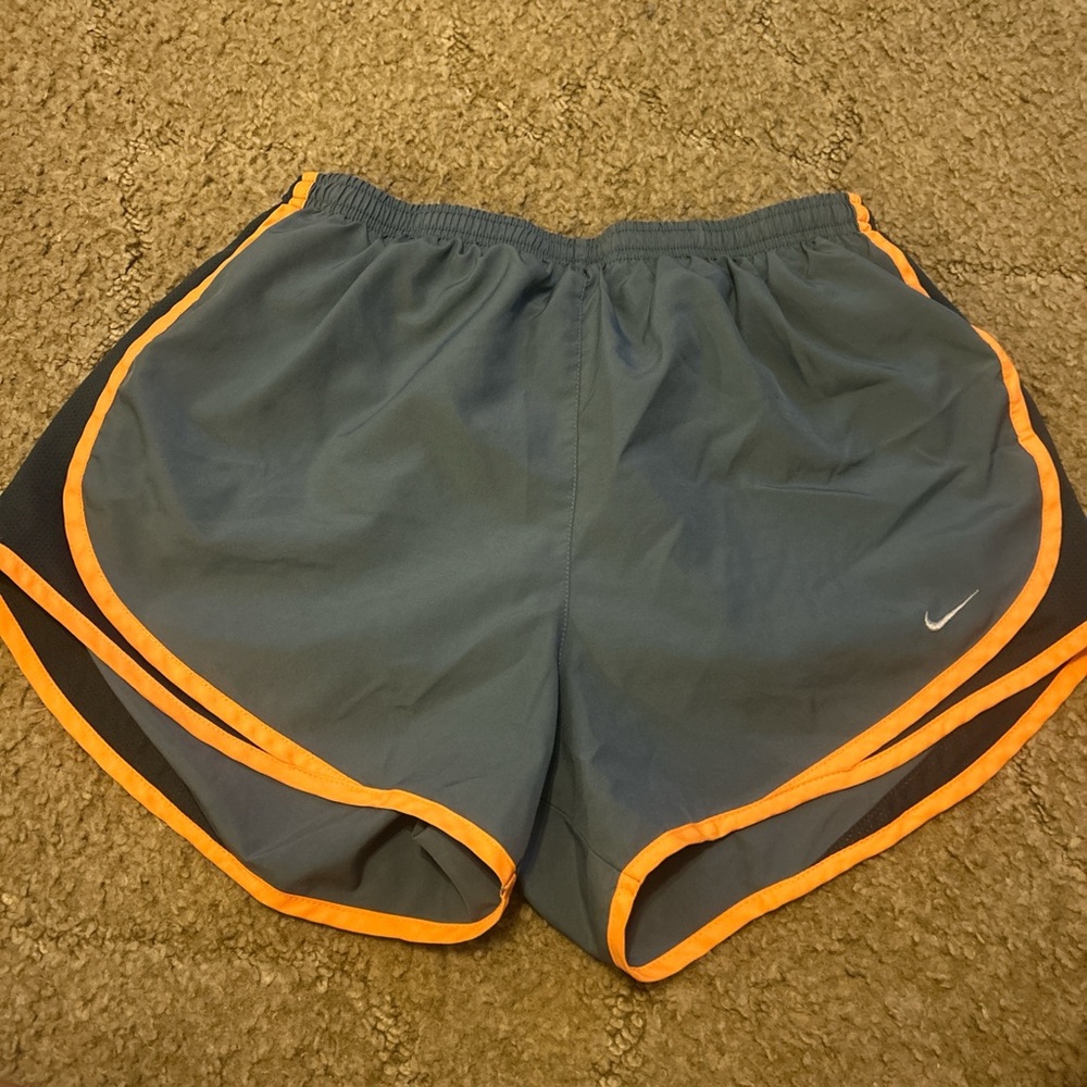 Nike Gray and Orange Athletic Shorts